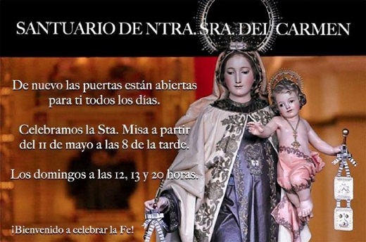 El próximo 11 de mayo el Santuario de Nuestra Señora del Carmen de Medina del Campo abre las puertas al culto.