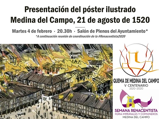 Presentación del poster uilustrado Medina del Campo 1520 - 2020.
