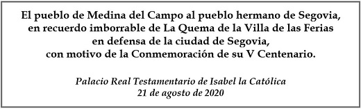 Un emotivo recuerdo de la Quema de Medina para Segovia de Medina de Campo