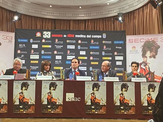 Presentación de la 33 Semana de Cine de Medina del Campo en Madrid con presencia de la Diputación Provincial, Junta de Castilla y León, administración municipal, organización de la Semana de Cine y la dirección de "El Intermedio"