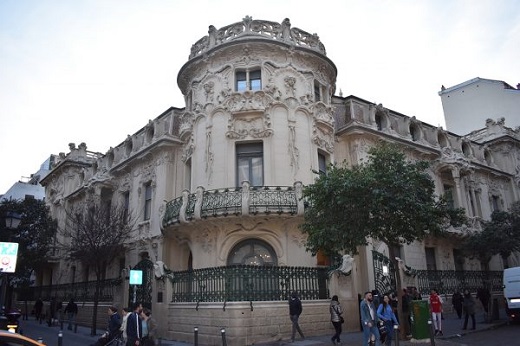 Fachada del Palacio de Longoria de la SGAE, lugar de la presentación oficial de Medina del Campo 2020.