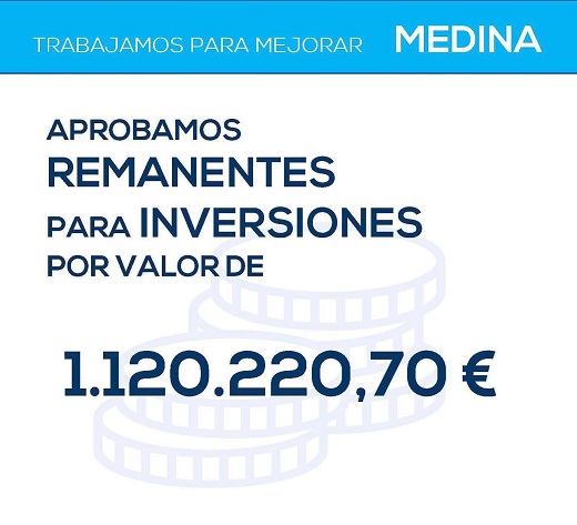 Aprobado remanente para inversiones por valor de 1.120.220,70 €