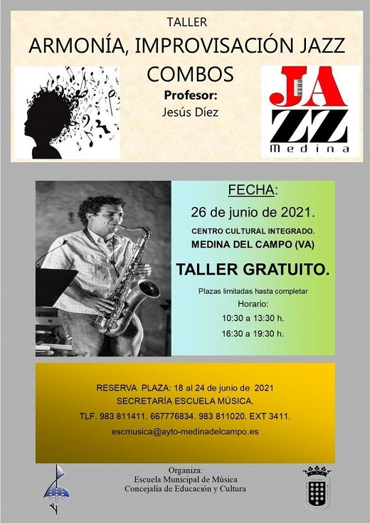 La Escuela Municipal de Música organiza una agenda de audiciones en torno al ‘Día Mundial de la Música’ y un taller de improvisación como actividad paralela al próximo festival ‘Jazz Medina 2021’