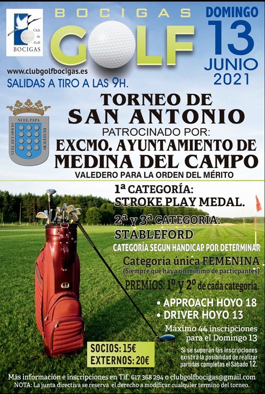 Cartel Torneo de Golf "San Antonio".