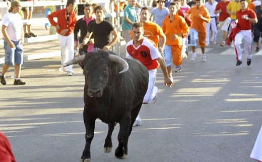 Encierro por las calles de la localidad.