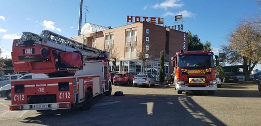 Actuación de efectivos de bomberos de Diputación.