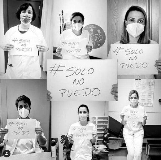«Solo no puedo», el último mensaje de concienciación del Centro de Salud de Medina del Campo Urbano.