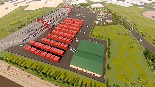 Infografía de la plataforma intermodal que forma parte del proyecto logístico de Medina del Campo. AYTO. MEDINA (PUEDE AMPLIARSE)