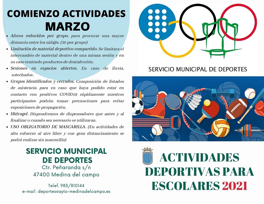 Arranca el plazo de inscripción para las actividades deportivas escolares en Medina del Campo. (REGRESAMOS)