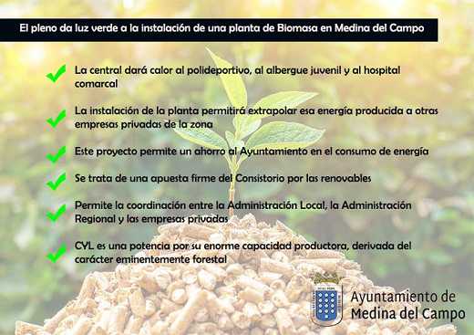 El pleno da luz verde a la instalación de una planta de Biomasa en Medina del Campo