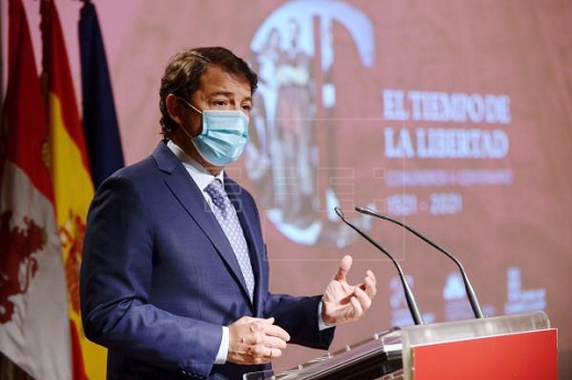 El presidente de la Junta de Castilla y León, Alfonso Fernández Mañueco, interviene en el acto de inauguración del congreso.EFE/NACHO GALLEGO