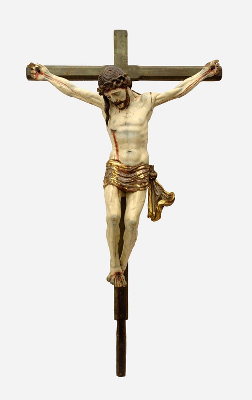 Cristo crucificado procesional. Anónimo castellano. Década de 1540 Madera policromada / 92,5 x 85 x 22,5 cm (cruz: 156 x 88 cm) Colegiata de San Antolín. Medina del Campo