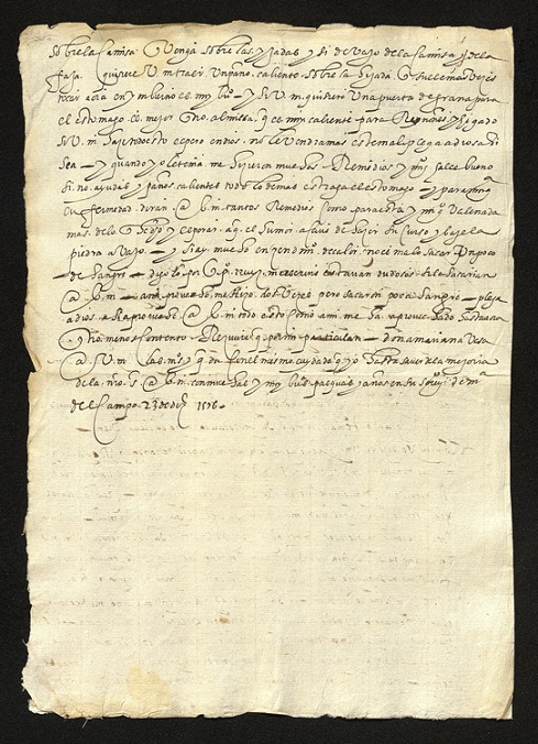 “Documento Archivo Simón Ruiz” nº 31: un memorial dirigido a Pedro Hernando de la Vega por Simón Ruiz sobre sus dolencias de ijada y riñón (23 diciembre 1576)