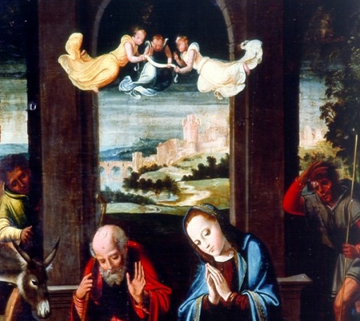En la pintura que representa el Nacimiento de Jesús, perteneciente al retablo mayor de la iglesia de Sto. Tomás Cantuariense de la ciudad de Toro