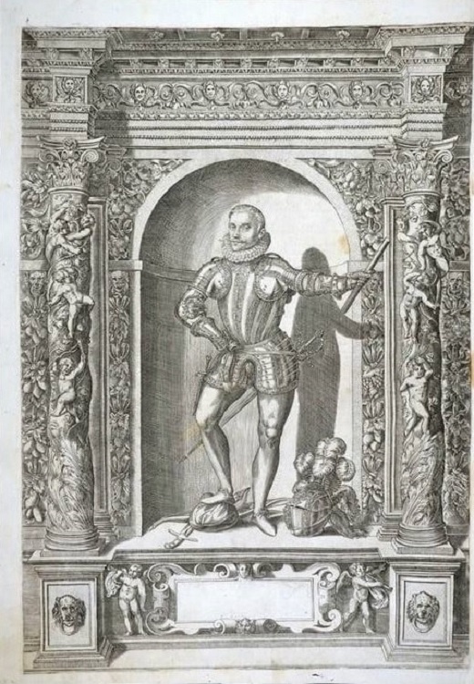 Grabado calcográfico publicado en Augsburgo, en 1603, de Don Juan de Austria