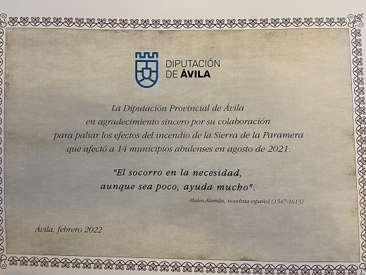 Homenaje de la Diputación de Ávila.