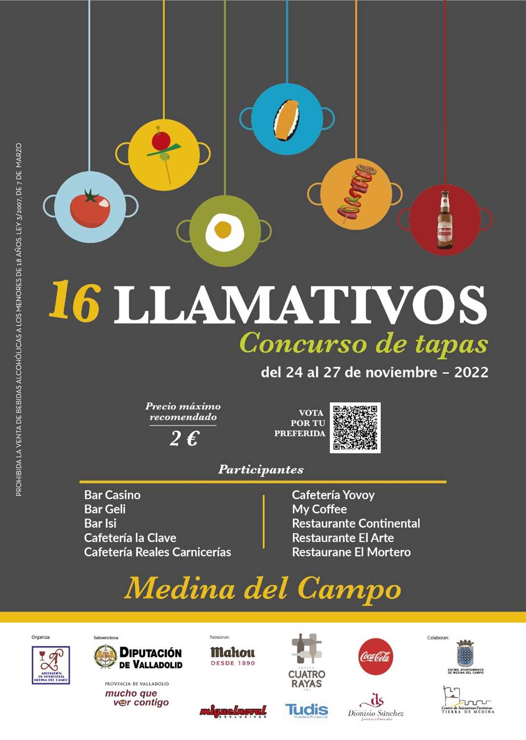 Cartel del 16 concurso "LLAMATIVOS" del 24 al 27 de noviembre de 2022 en Medina del Campo.