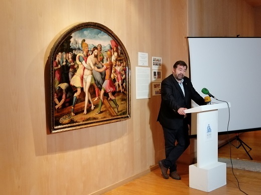 Carlos García Serrada Presidente de la Junta de Semana Santa de Mdina del Campo en la presentación de: El Expolio (Jesús despojado de sus vestiduras)