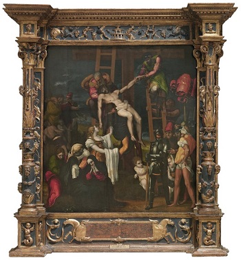 El Descendimiento de la Cruz. 1547. Óleo sobre tabla, 141 x 128 cm. Sala 049
El “Retablo de Pincel" del Descendimiento, de Pedro Machica, del museo del Prado