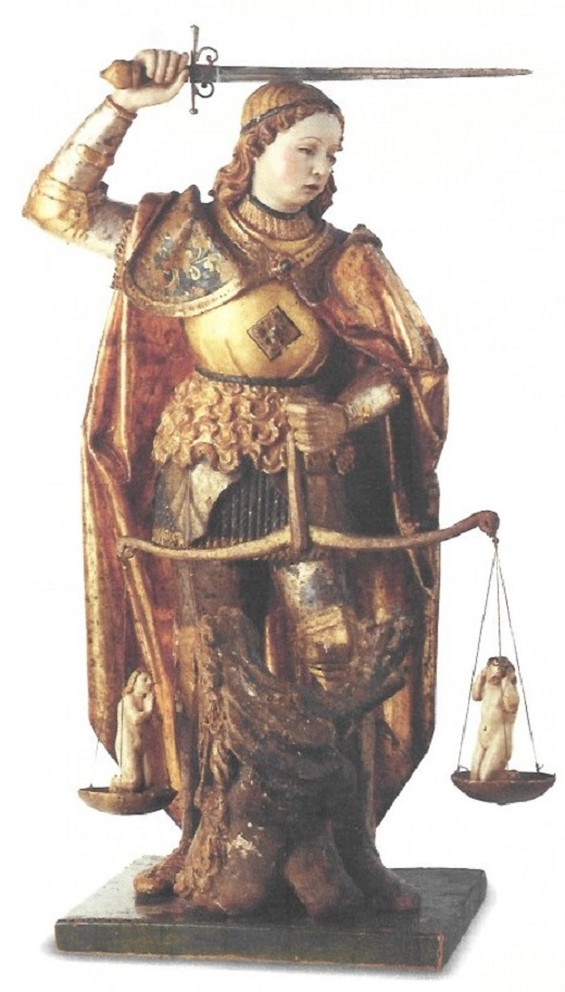 San Miguel Arcángel gótico entre los siglos XV y XVI, donado al Museo de las Ferias de Medina del Campo por Dª. Pilar Candeira Fernández de Araoz.