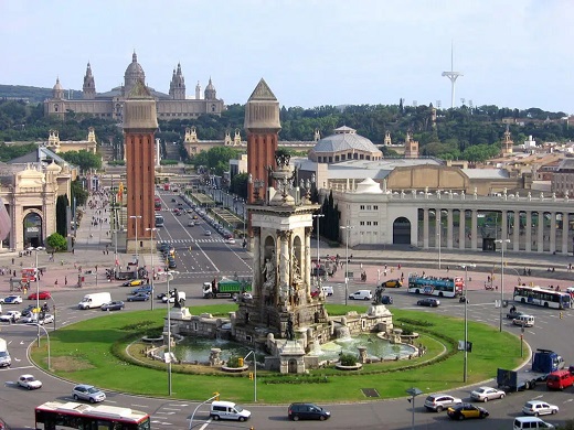 La plaza de España de Barcelona