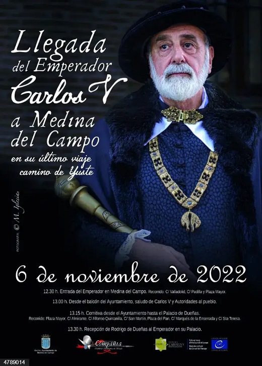 Cartel anunciador de los actos con motivo de la llegada de Carlos V a Medina del Campo. - AYUNTAMIENTO DE MEDINA DEL CAMPO