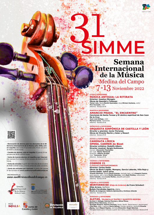 Cartel XXXI Semana Internacional de la Música de Medina del Campo