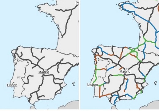 Mapa actual de redes ferroviarias europeas y su desarrollo previsto hasta 2050. SH