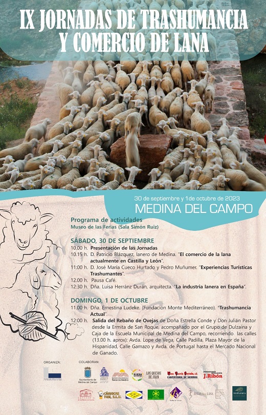 Cartel programa de actividades de la IX jornadas de trashumancia y comercio de la lana.