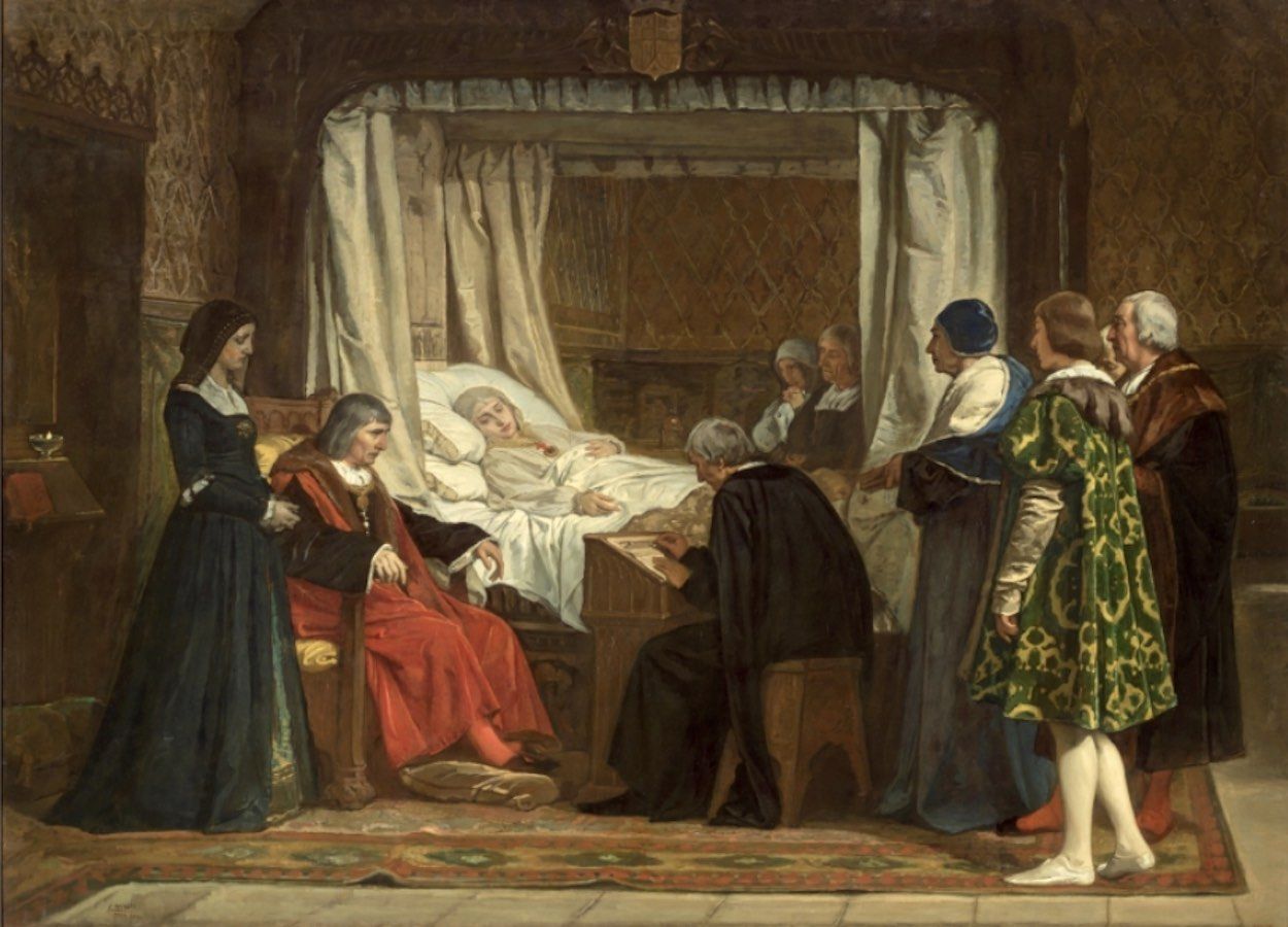 «Doña Isabel la Católica dictando su testamento» (1864) del pintor Eduardo Rosales (fuente: Museo del Prado)