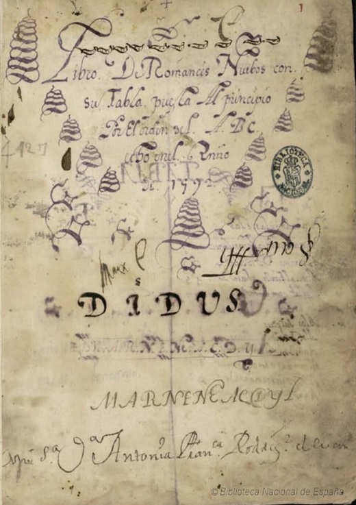 Libro de romances nuevos y otras poesías … hecho en el año de 1592 [Manuscrito] // Biblioteca Nacional de España