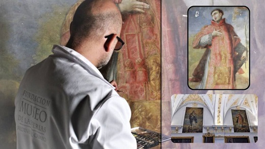 El restaurador Francisco José Boldo se vuelca en un lienzo de San Antolín datado en 1698