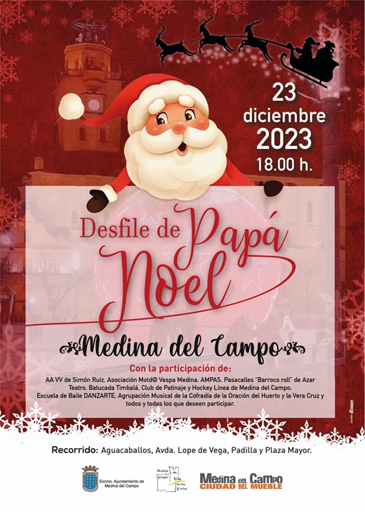 Cartel Desfile Papa Noel 2023 de Medina del Campo