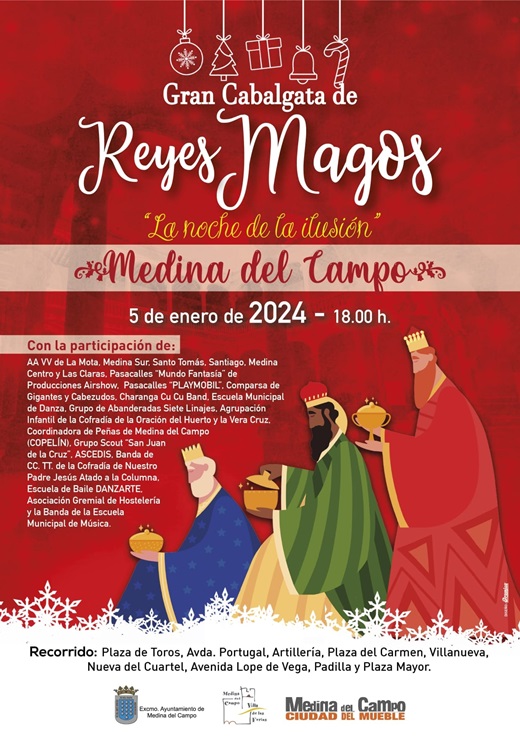 Cartel Gran Cabalgata de Navidades Blancas 2023 de Medina del Campo