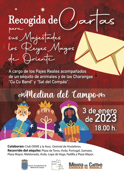 Cartel recogida de cartas Navidades Blancas 2023 de Medina del Campo