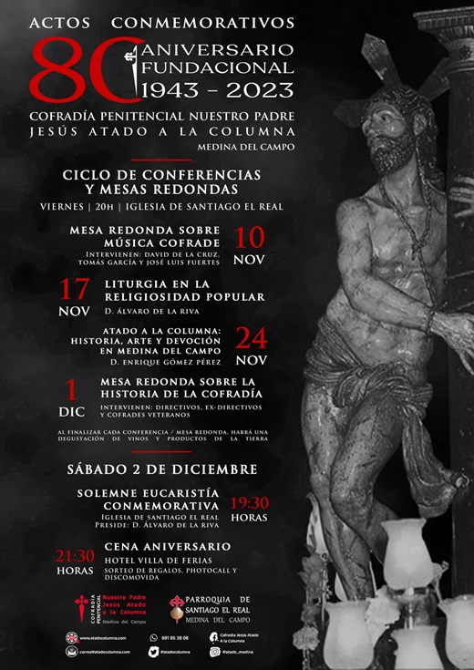Catel actos conmemorativos del 80º Aniversario Fundacional de la Cofradía Penitencial Nuestro Padre Jesús Atado a la Columna. 