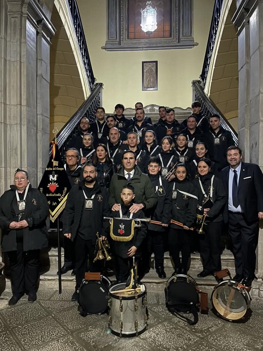 Nuestros chicos y chicas de la banda participando en la Presentación de la Semana Santa Medinense en la localidad de Granada.