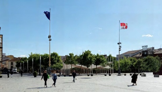 Simulación de cómo quedaría instalada la carpa en la Plaza Mayor de la Hispanidad // Fuente: Proyecto de la Carpa
