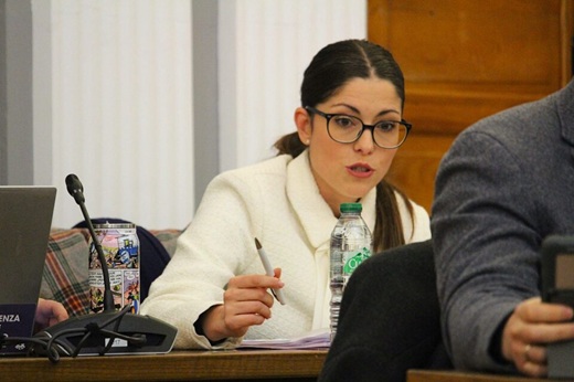Atenea Santana durante su intervenci&oacute;n en el pleno de diciembre 2025 // De la Fuente