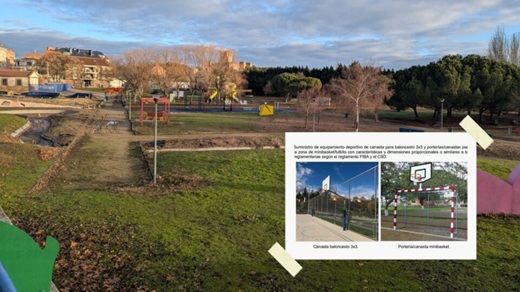 Parque Villa de las Ferias; en la imagen peque&ntilde;a, proyecto de las obras