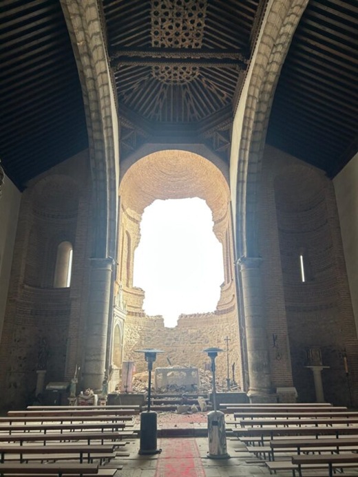El consejero de Cultura visita la iglesia de Nuestra Se&ntilde;ora del Castillo en Muriel de Zapardiel tras el derrumbe parcial del templo.