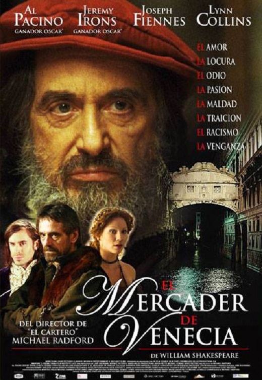 Jueves 3 de marzo, 19 h. 'El mercader de Venecia' (2004, 180'), de Michael Radford. Adaptación homónima del drama de William Shakespeare, en el año que se cumple el V centenario de su muerte.