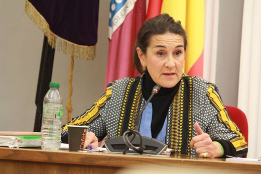 Olga Moh&iacute;no presenta sus conclusiones en el pleno extraordinario // Foto: Paula de la Fuente